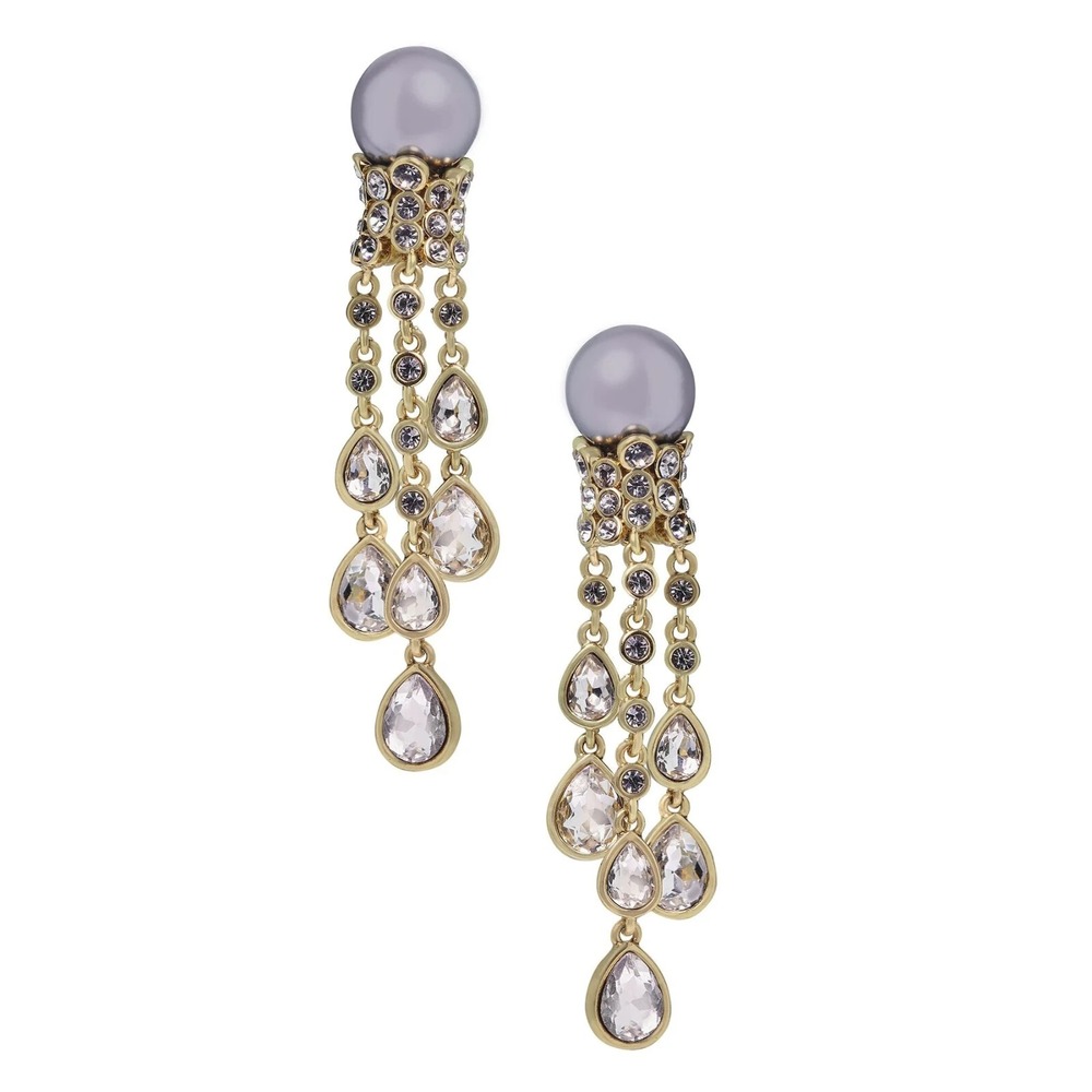 NEW Heidi Daus "Elegant Tear Drop" Beaded Crystal Drop Earringsโ